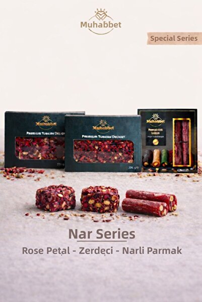 Muhabbet Gıda مجموعة حلويات اللوكم من سلسلة نار (3 قطع) (230 جرام × 3) مع أور...