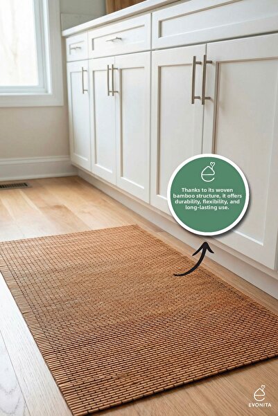 EVONİTA Bamboo Non-Slip Bath Mat - Foldable Natural Multi-Purpose Anti-Slip B...