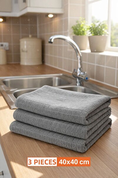 viyolmarketim 3 قطع من قماش تنظيف المطبخ المصنوع من الألياف الدقيقة - لا يترك...