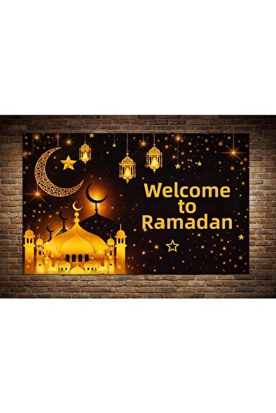 BKMC PARTY Πανό γενεθλίων με θέμα το Ραμαζάνι  "Καλώς ήρθατε " Backdrop 60x10...