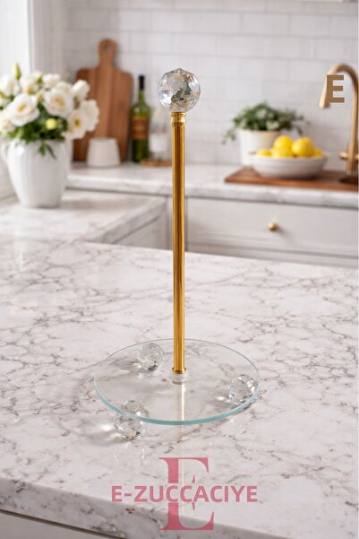 E Züccaciye Diamond Footed Decorative Roll Napkin Holder - Luxury Organizer