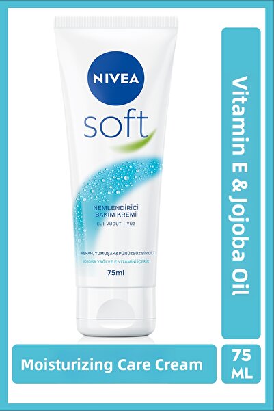 NIVEA Soft Moisturizing Care Cream 75 Ml, Jojoba Oil, Vitamin E, Face Body Ha...