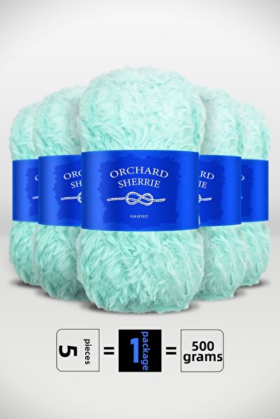 Orchard Sherrie Nile Green - 5 Pack - 100Gr/60M - Rabbit Hair - Thick Fur Plu...