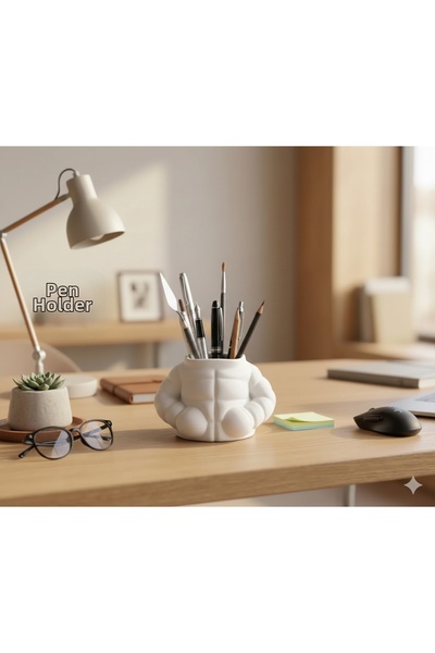 bgom Muscular Male Body Figured Decorative Desktop Pen Holder - Fitness Gym Motivational Object