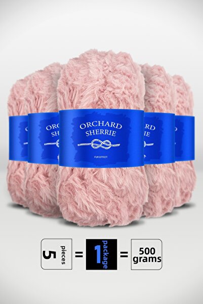 Orchard Sherrie Pink - 5 Pack - 7Mm/100Gr/60M - Rabbit Hair - Thick Fur Plush...