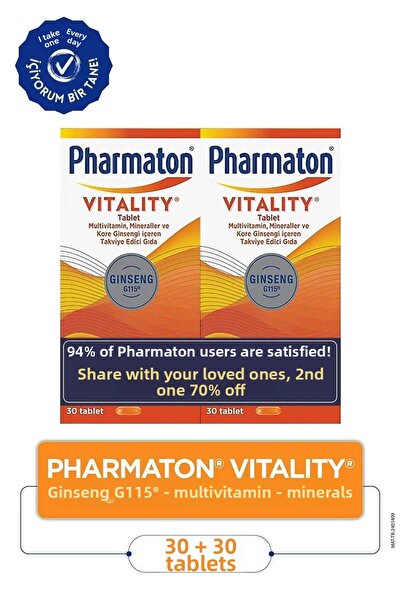 Pharmaton Vitality 30 Tablet 2 Pieces