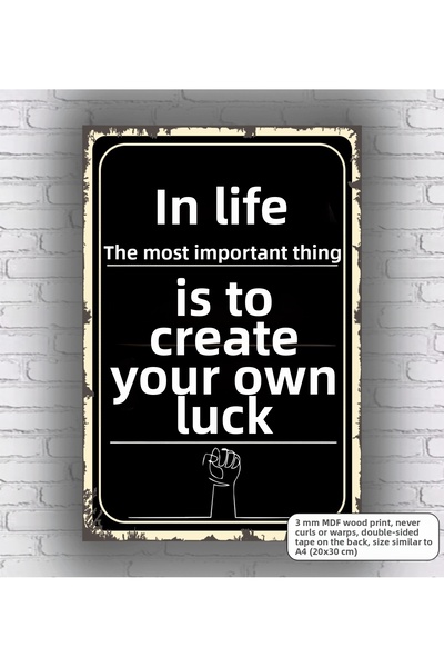 Hayat Poster Create Your Own Luck, Encouraging Motivational Quotes, Wall Lett...