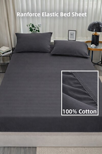 NazeninHome طقم ملاءات سرير مطاطية من القطن 100% من رانفورس، مزدوجة مع وسائد ...