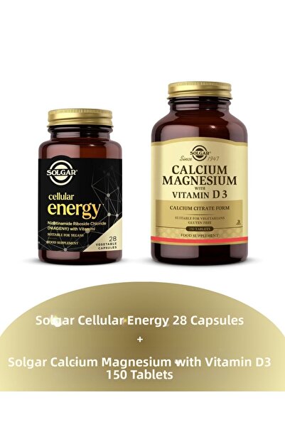 Solgar Cellular Energy 28 Capsules + Calcium Magnesium with Vitamin D3 150 Ta...