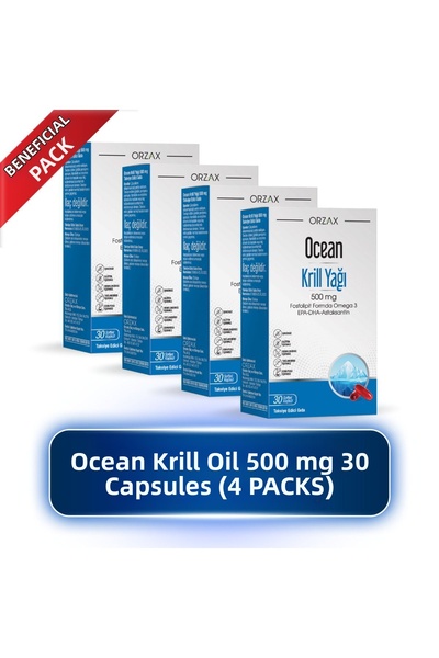 Orzax Ocean Krill Oil 500 Mg 30 Capsules 4 Pieces