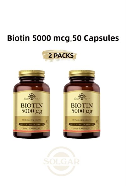 Solgar Biotin 5000 Mcg 50 Capsules 2 Pieces