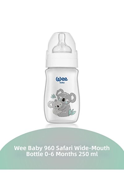 Wee Baby 960 Safari Wide Mouth Baby Bottle 0-6 Months 250 ml