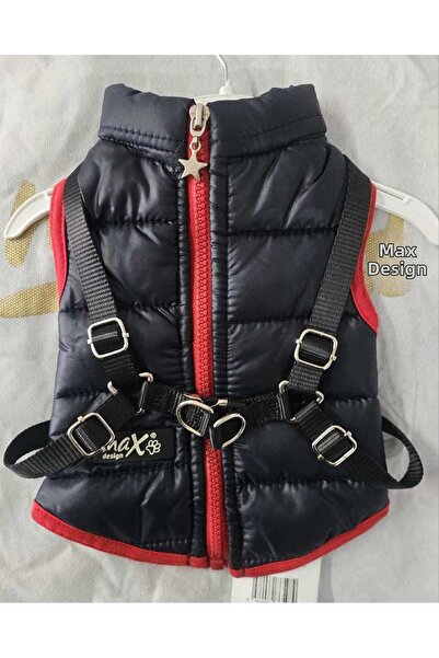 MAX DESİGN سترة سوداء ذاتية الربط