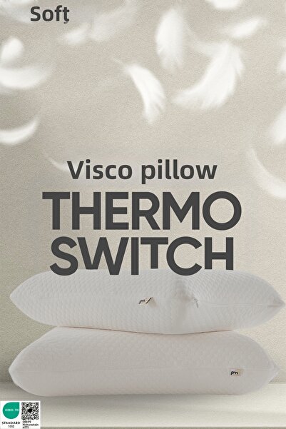 Pillow Market Θερμοσταθμιζόμενο μαξιλάρι Visco [SOFT] πολυτελές παχουλό ορθοπ...
