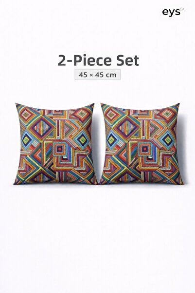 Eys Husă pentru pernă din bumbac digitală cu două fețe cu imprimeu – cu fermo...