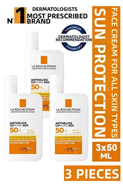 La Roche Posay أنثيليوس يو في مون 400 سائل غير مرئي بعامل حماية من الشمس 50+ ...