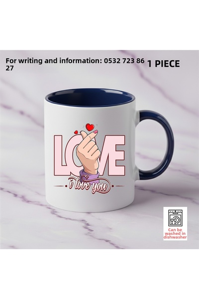 Ceymas Hediyelik كوب قهوة بتصميم مخصص لعيد الحب مع إمكانية كتابة الاسم، هدية ...