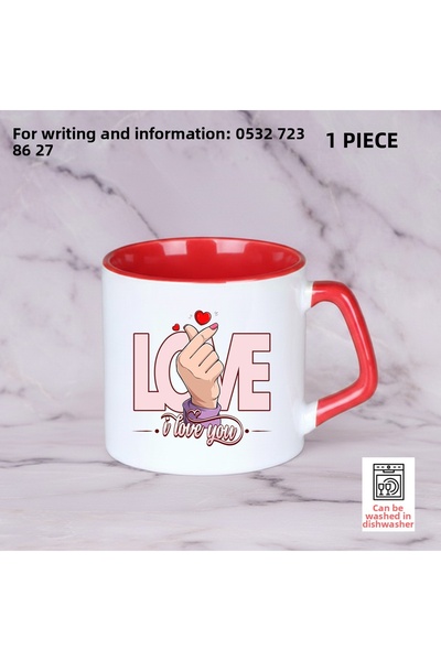 Ceymas Hediyelik Valentine's Day Custom Name Printable Love Design Mug Cup Co...