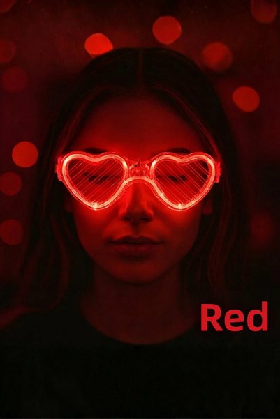 ReilaParty Led Light up Heart Shaped Shutter Glasses 3 Modes Neon Strip Party...