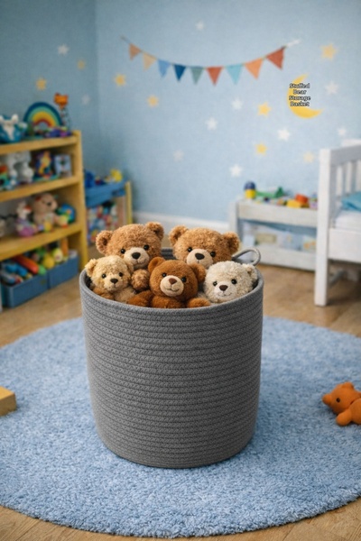 ÖRGÜM سلة تنظيم غرفة الأطفال، منظم غرفة الأطفال، سلة متعددة الأغراض، 25 × 25 سم