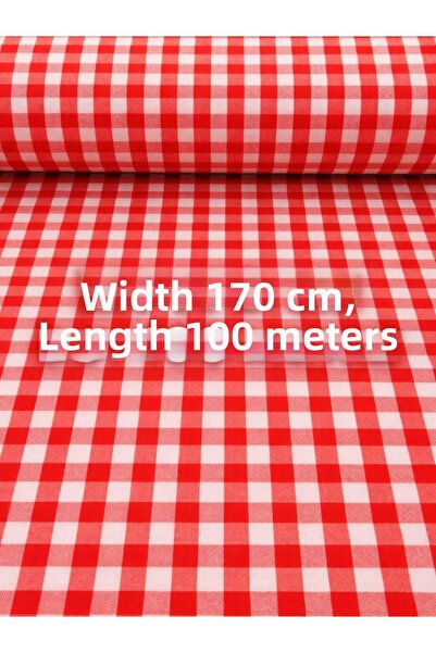 senmasy قماش قطني أحمر متعدد الأغراض بنمط منقوش /170*100