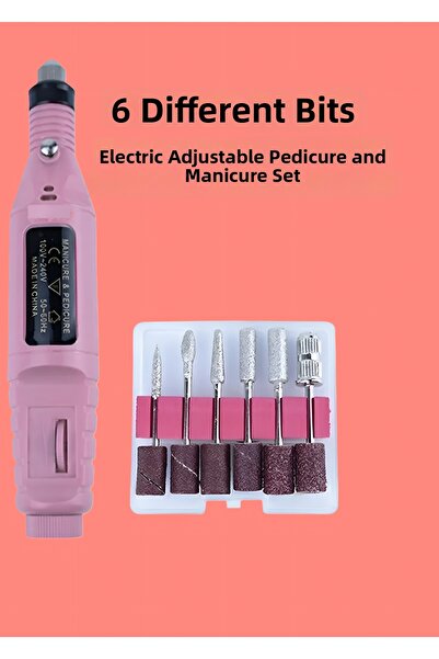 efmues Electric Pedicure and Manicure Set with 6 Different Heads, Speed Adjus...