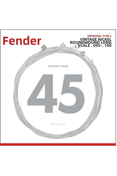 FENDER 0737150405 أوتار جيتار أصلية 7150 من النيكل النقي (45-100) |   متوسط خ...