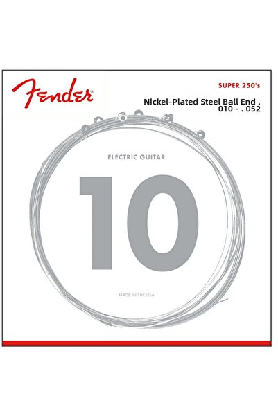 FENDER 0730250407 سلسلة جيتار كهربائي سوبر 250 من الفولاذ المطلي بالنيكل (10-...