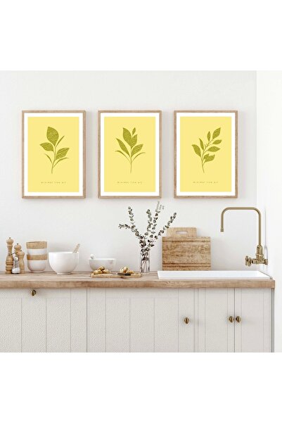 bestablo Set de pictură pe lemn cu flori decorative, 3 bucăți