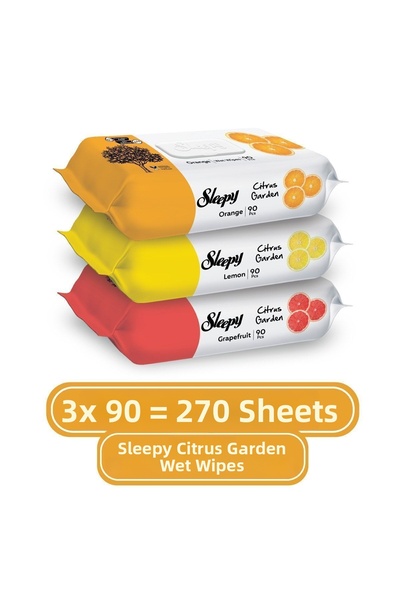 Sleepy منشفة أطفال مبللة من سيتروس جاردن 3x90 (270 ورقة)