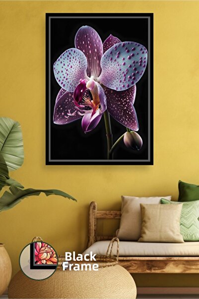 KOSS Dijital Декоративна стена с мотив на орхидеи в лилави тонове, картина на...