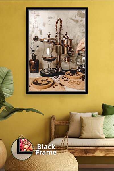 KOSS Dijital Set de preparare a cafelei realizat manual, pictură pe pânză înr...