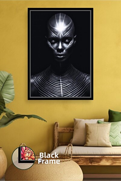 KOSS Dijital Γυναικείο πορτρέτο σε μαύρες αποχρώσεις με ανταύγειες φωτός, δια...