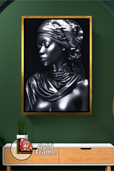 KOSS Dijital Portret de femeie în tonuri de negru, decor de perete, pictură p...