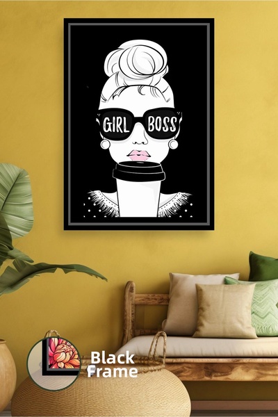 KOSS Dijital Μοντέρνο ασπρόμαυρο ζωγραφικό σε καμβά με κορνίζα, διακόσμηση το...