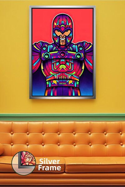 KOSS Dijital Pictură pe pânză înrămată Magneto Marvel cu cască, personaj imag...