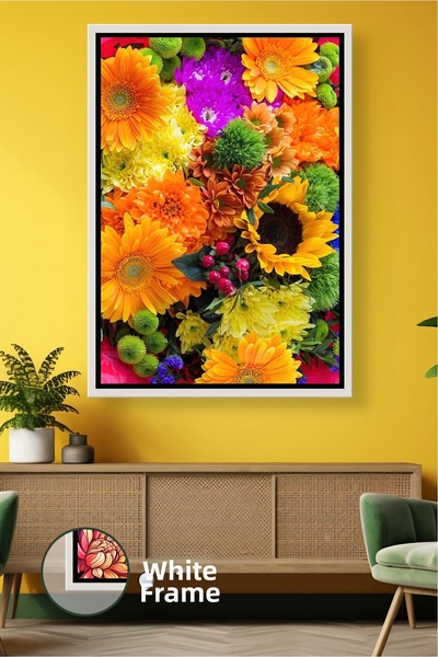 KOSS Dijital Pictură de perete cu flori colorate de gerbera și floarea soarel...