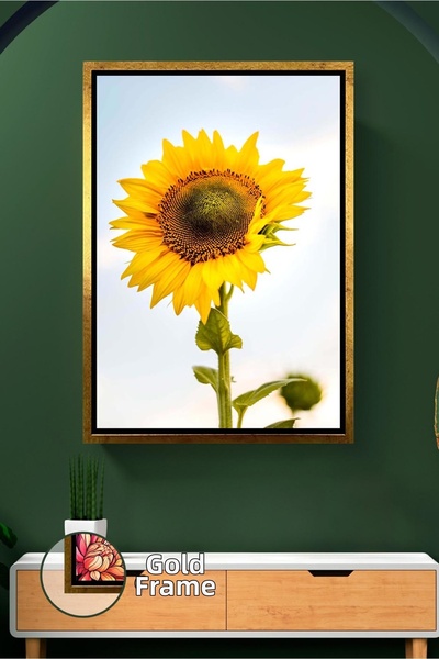 KOSS Dijital Pictură de perete cu flori de floarea-soarelui, tematică simplă ...