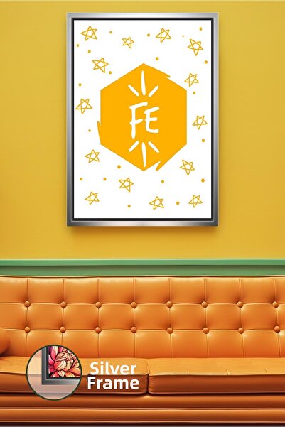 KOSS Dijital Tipografie minimalistă galbenă scrisă FE, modernă, pentru decora...