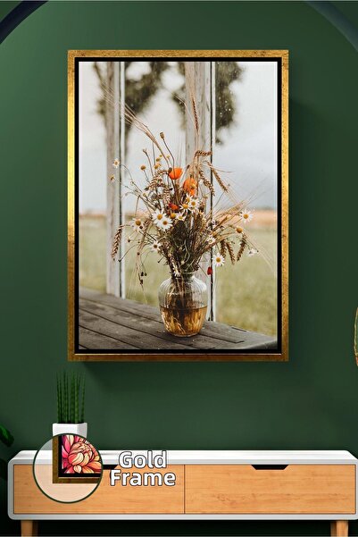 KOSS Dijital Flori sălbatice într-o vază de sticlă, fața ferestrei, decor nat...