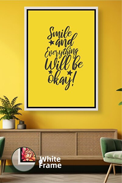 KOSS Dijital Tablou de perete cu mesaje pozitive în limba engleză, fundal gal...