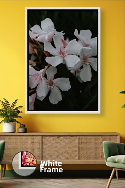 KOSS Dijital Бяла пролетна украса за дома с тъмен фон Модерна декорация за ст...