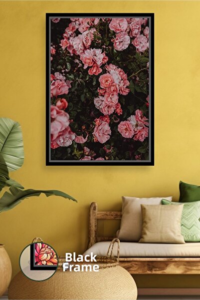 KOSS Dijital Grădina trandafirilor roz, decor de perete pentru casă, cu flori...