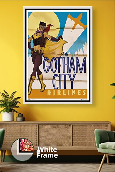 KOSS Dijital Pictură de perete tematică Batgirl Gotham City, cameră pentru co...