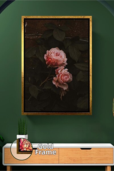 KOSS Dijital Floare de trandafir roz pudrat pe fundal închis, decor de perete...