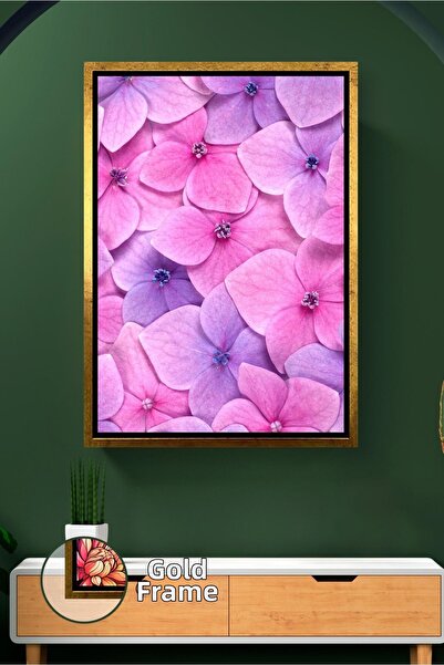 KOSS Dijital Tablou decorativ cu model de flori de hortensie roz Tablou de pâ...