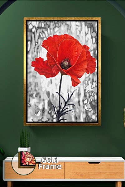 KOSS Dijital Decor de perete cu flori de papaver roșu, pictură pe pânză cu ra...