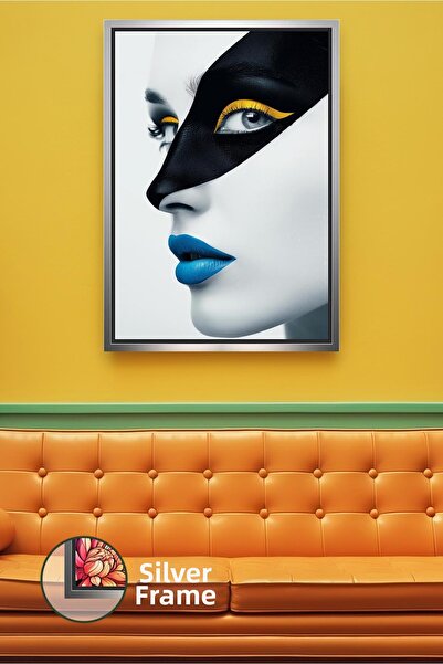 KOSS Dijital Μοντέρνο γυναικείο πρόσωπο με ασπρόμαυρη αντίθεση καλλιτεχνικό π...