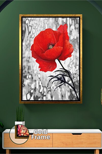 KOSS Dijital Ornament de perete cu flori de papaver roșu, decorare pentru cas...