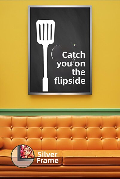 KOSS Dijital Tablou de pânză înrămat cu tematică de bucătărie, cu textul „Cat...